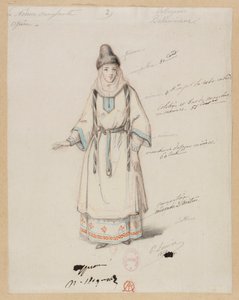 Gounod - The Bloody Nun - Four Costume Designs by Paul Lormier - 2. Bohemian Villager by Paul Lormier
