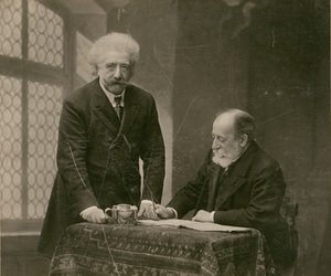Two Men in Interior, Probably René Thorel and Hollman by Paul Nadar