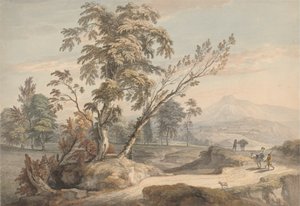 Italianate Landscape with Travellers