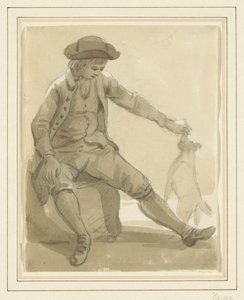 Boy Playing with a Dog by Paul Sandby
