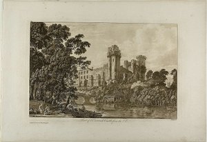Part of Warwick Castle from the Southeast, plate 4