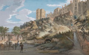 The Hundred Steps and Winchester Tower, Windsor Castle, Berkshire by Paul Sandby