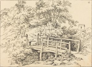 Country Footbridge by Paul Sandby Munn