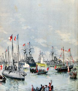 French Flotilla in Portsmouth Harbour, 1891 by Paul Senau