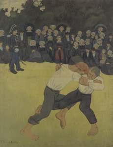 The Breton Wrestling by Paul Sérusier