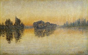 Sunset, Herblay by Paul Signac
