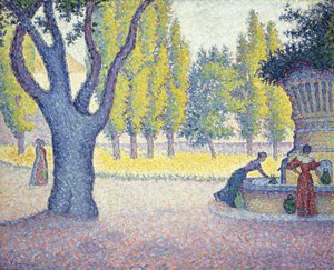 The Fountain des Lices in St by Paul Signac