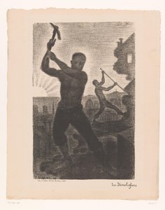Two men demolishing a building (The demolishers)