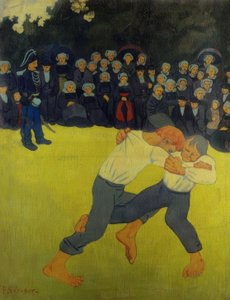The Breton Wrestling by Paul Sérusier