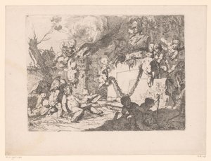 Putti at a shrine of Minerva