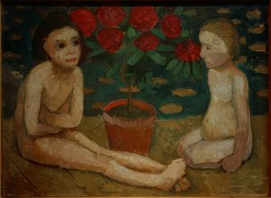 Two Seated Nude Children by Paula Modersohn Becker