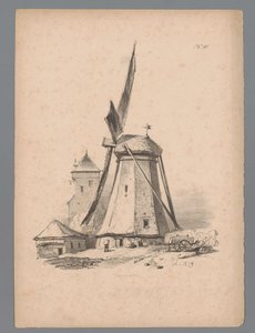 View of a Windmill by Paulus Lauters