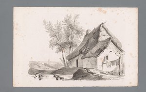 Landscape with Country Road and House by Paulus Lauters