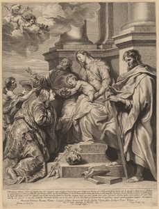 Saint Rosalia Crowned by the Child Jesus by Paulus Pontius, after Sir Anthony van Dyck