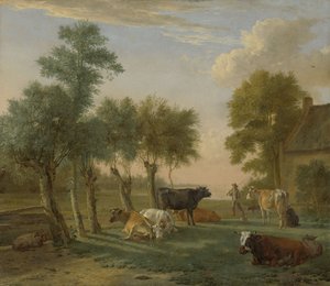 Cows in a Meadow near a Farm, 1653