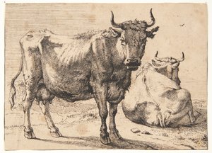 Standing and Lying Cow by Paulus Potter