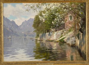 Spring Day at Lake Lugano by Peder Monsted