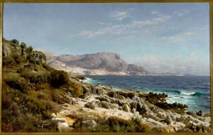 Coast near Monte Carlo by Peder Monsted