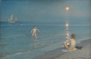 Boys Bathing at Skagen. Summer Evening