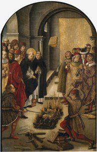 St. Dominic de Guzman and the Albigensians by Pedro Berruguete