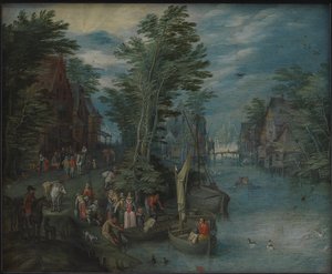 Village at a River by Peeter Gijsels