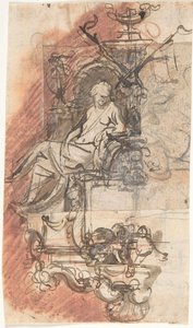 Design for a Sepulchral Monument with a Seated Female Figure