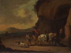 Horsemen Halted on a Mountain Pass by Peeter or Pieter Bout