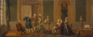 Gustavian Style Interior with a Musical Party