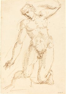 A Male Nude Kneeling