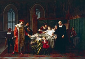 Charles VIII meeting with dying Gian Galeazzo Sforza in Pavia