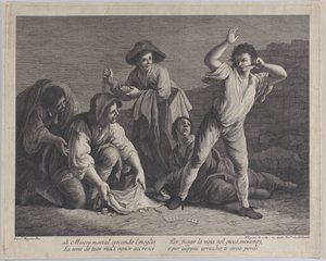 A group of people gambling, 1770-1800 by Pellegrino dal Colle