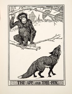 The Ape and the Fox, from A Hundred Fables of Aesop, pub. 1903 by Percy J. Billingshurst