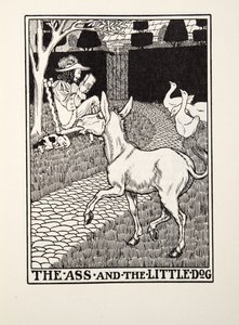 The Ass and the Little Dog, from Fontaine Fables