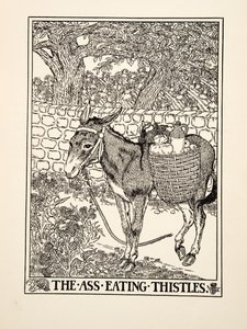 The Ass Eating Thistles, from A Hundred Fables of Aesop by Percy J. Billingshurst