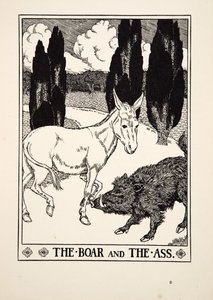 The Boar and the Ass, from A Hundred Fables of Aesop, pub.1903 by Percy J. Billingshurst