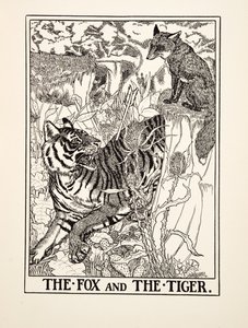 The Fox and the Tiger, from A Hundred Fables of Aesop, pub. 1903 by Percy J. Billingshurst