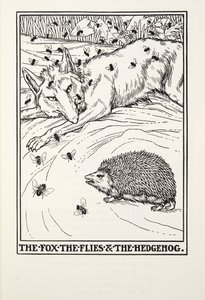 The Fox, the Flies and the Hedgehog, from Fontaine Fables by Percy J. Billingshurst