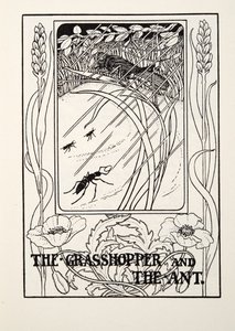 The Grasshopper and the Ant, from Fontaine Fables, pub. 1905 by Percy J. Billingshurst