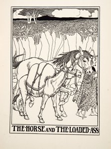 The Horse and the Loaded Ass, from A Hundred Fables of Aesop, pub. 1903 by Percy J. Billingshurst