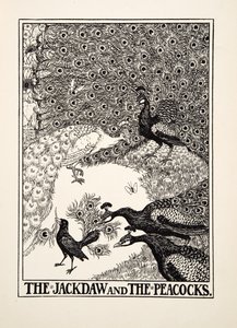The Jackdaw and the Peacocks, from A Hundred Fables of Aesop by Percy J. Billingshurst