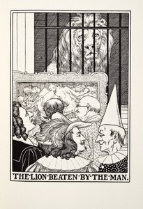 The Lion Beaten by the Man, from Fontaine Fables by Percy J. Billingshurst