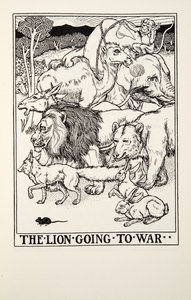 The Lion Going to War, from Fontaine Fables by Percy J. Billingshurst