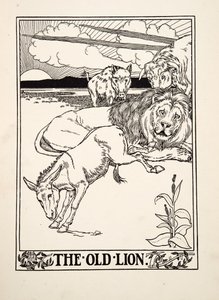 The Old Lion, from A Hundred Fables of Aesop, pub.1903 by Percy J. Billingshurst