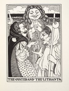 The Oyster and the Litigants, from Fontaine Fables, pub. 1905 by Percy J. Billingshurst