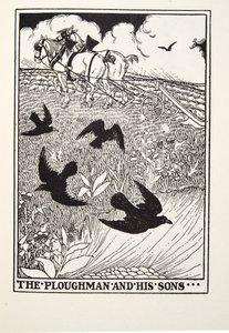 The Ploughman and his Sons, from Fontaine Fables, pub. 1905 by Percy J. Billingshurst