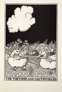 The Tortoise and the Two Ducks, from Fontaine Fables by Percy J. Billingshurst
