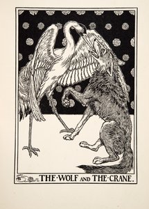 The Wolf and the Crane, from A Hundred Fables of Aesop, pub.1903 by Percy J. Billingshurst
