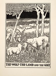 The Wolf, the Lamb and the Goat, from A Hundred Fables of Aesop, pub.1903 by Percy J. Billingshurst