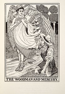 The Woodman and Mercury, from Fontaine Fables, pub. 1905