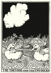 Fables of La Fontaine: The tortoise and the two ducks by Percy James Billinghurst